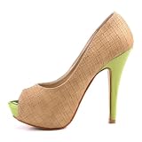 Produkt-Bild: Damen Schuhe, PUMPS, PLATEAU HIGH HEELS STILETTO GOGO, 5180, Synthetik in hochwertiger Leder Optik