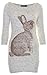 Style Womens Knitted Rabbit Print Jumper Sweater