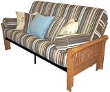 Cottonwood Dorchester Solid Wood Arm with Steel Grid Mainframe Convertible Futon Frame