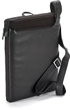 Music bag/slim case in real italian leather + nylon. Padded inner compartment for PC up to 13 ws and Apple MacBook 13.3. Pocket for iPod/Mp3 player/Mobile phone and shoulder strap with zipped inner passage for the earphones cable.