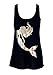Sidecca Mermaid Floral Gold Foil Silhouette Tank-Black-Large
