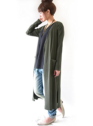 [アンドイット] and it_ リブニットポケット付ロングカーディガン