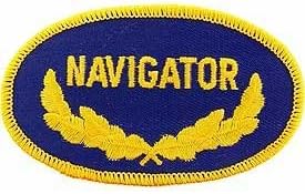 US Navy Military Embroidered Iron On Patch - Navy US "Navigator" Wings Applique