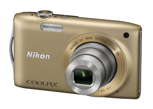 Nikon Coolpix S3300 Digitalkamera (16 Megapixel, 6-fach opt. Zoom, 6,7 cm (2,7 Zoll) Display, bildstabilisiert) gold