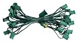 25' Commercial C7 Christmas Light Socket Set - 12" Spacing 18 Gauge Green Wire