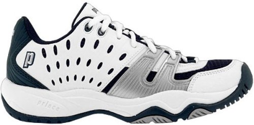 Prince Junior's T22 Tennis Shoe (White/Navy/Silver)