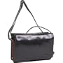 Derek Alexander 3/4 Flap Top Zip Front Zip Organizer (Black/Ruby Red)
