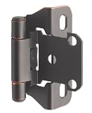 Amerock BP7566-ORB Self-Closing, Partial Wrap, 1/4-Inch Overlay Hinge, Oil Rubbed Bronze