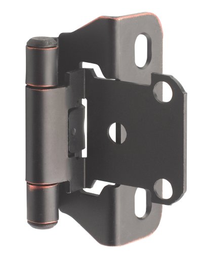 Amerock BP7566-ORB Self-Closing, Partial Wrap, 1/4-Inch Overlay Hinge, Oil Rubbed Bronze