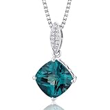 Pave Set 4.00 carats Cushion Cut Sterling Silver Rhodium Finish Alexandrite Pendant