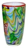 Multi Colored Hand Blown Glass Vase