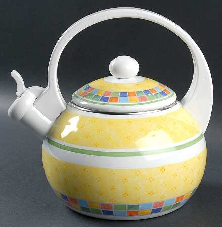 "Villeroy & Boch Twist Alea-Limone Metal Kettle with Lid, Fine China" "Villeroy & Boch Twist Alea-Limone Metal Kettle with Lid, Fine China"