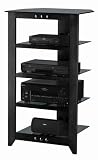 Sanus Foundations Natural NFA245 Audio Stand - Steel, Glass, Hardwood - Black