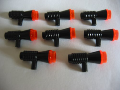 LEGO STAR WARS - 8 BLASTER WAFFEN in schwarz / transparent orange