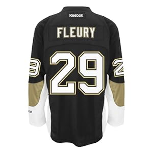 Marc-Andre Fleury Pittsburgh Penguins Reebok Premier Replica Home NHL Hockey Jersey Size L