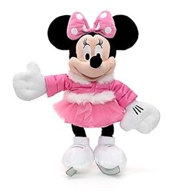 Disney, Minnie Mouse Signature 2011 Ice Skating Christmas Holiday Soft Plush Doll Toy