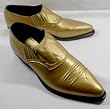 "VITTORIO RICCI STUDIO" Gold Italian Leather Women Ankle Boots   size  8 B