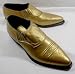 "VITTORIO RICCI STUDIO" Gold Italian Leather Women Ankle Boots   size  8 B