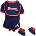 Atlanta Braves Baby Onesie, Bib, and Booties - 3-6 Months