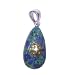 14K gold Jerusalem Cross n top of Eilat stone pendant - Blue (2 x 1.5 cm or 0.8 x 0.5 inches).