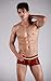 XUBA Mens Low Rise Sexy Underwear Trunk Boxer Brief Red 1111