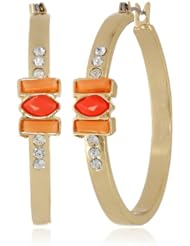 Kensie "Jewel Thief" Gold-Plated Stone Hoop Earrings