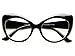 Retro Chic Vintage Style Clear Lens Thick Frames Cat Eye Glasses (Black)