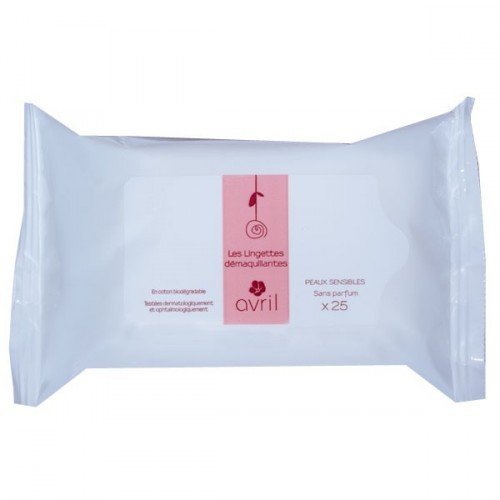  25 Lingettes Démaquillantes - Peaux Sèches et Sensibles - 100% coton biodégradable