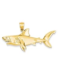 3-D Shark Pendant In 14 Karat Yellow Gold