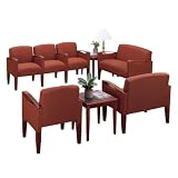 Fabric Complete Reception Area Perk Auburn Fabric/Cherry Finish