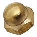 Brass Acorn Nut, UNF 2B Threads, #10-32 Thread Size, 5/16" Width Across Flats, 11/32" Height, 5/32" Minimum Thread Depth, Pack Of 25