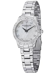 Stuhrling Original Womens 495.01 Audrey Cressida Swiss Quartz Crystal Stainless Steel Watch