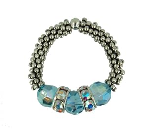 Silver Aqua Stretch Ring