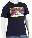 FREE TIBET ! FLAGGE - T-SHIRT, NAVY, Groesse: M