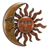 Celestial Sun Moon Wall Art Hanging Metal Plaque