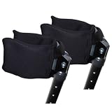 Forearm Crutch Pads and Covers for Cuffs (Pr), Black Crutcheze AirFlex Ultra Plus - Breathable, Ultimate Cushion, Moisture Wicking, Anti-bacterial