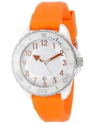 Android Womens AD512AWRG Exotic White Ceramic Orange Rubber Strap Watch