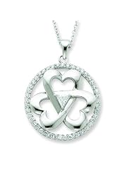 Silver CZ Legacy Of Love 18in Necklace. Metal Weight- 6.05g.