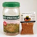 One Quart Glass Sprouter Jar w/ Sprouting Strainer Lid: Grow Sprouts: Includes 2 Oz. Organic Alfalfa Sprout Seeds & Sprouting Instructions