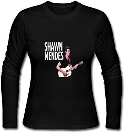 Xingw Women's Shawn Mendes Tour 2015 Fan Poster Funny t Shirts Maker Long Sleeve Small Black