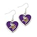 Sports Team Minnesota Vikings Non-Swirl Heart Shape Dangle Earring Set