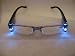 Lighted Reading Glasses +2.00 Night-light LED Frame (BLACK W/ PATTERN)