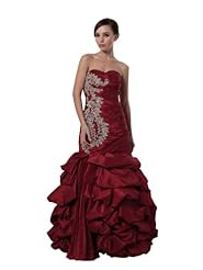 Strapless Spring Fall Mermaid Taffeta Ruched Beaded Floor Length Sweetheart Wedding Dress 