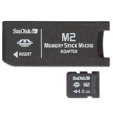 SanDisk - Flash memory card ( M2 to Memory Stick Duo adapter included ) - 4 GB - Memory Stick Micro (M2)