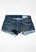 Siwy Holly Denim Cut Offs with Black Heart Patches in Wonder wash