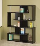 Modern Open Maze Bookcase with Chrome Support Beams