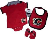 Calgary Flames Onesie, Creeper, Bib Set 3 pc 12 Months