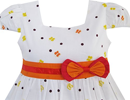 Sunny Fashion Girls Dress Short Sleeve Butterfly Dot School Uniform