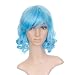 Electric Bleu Curly courte Length Anime Cosplay Costume perruque