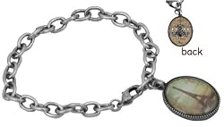 Reversable! Paris Eiffel Tower & Antique Chandelier French Vintage Look Bracelet - Matte Silver Plating By Lavishy